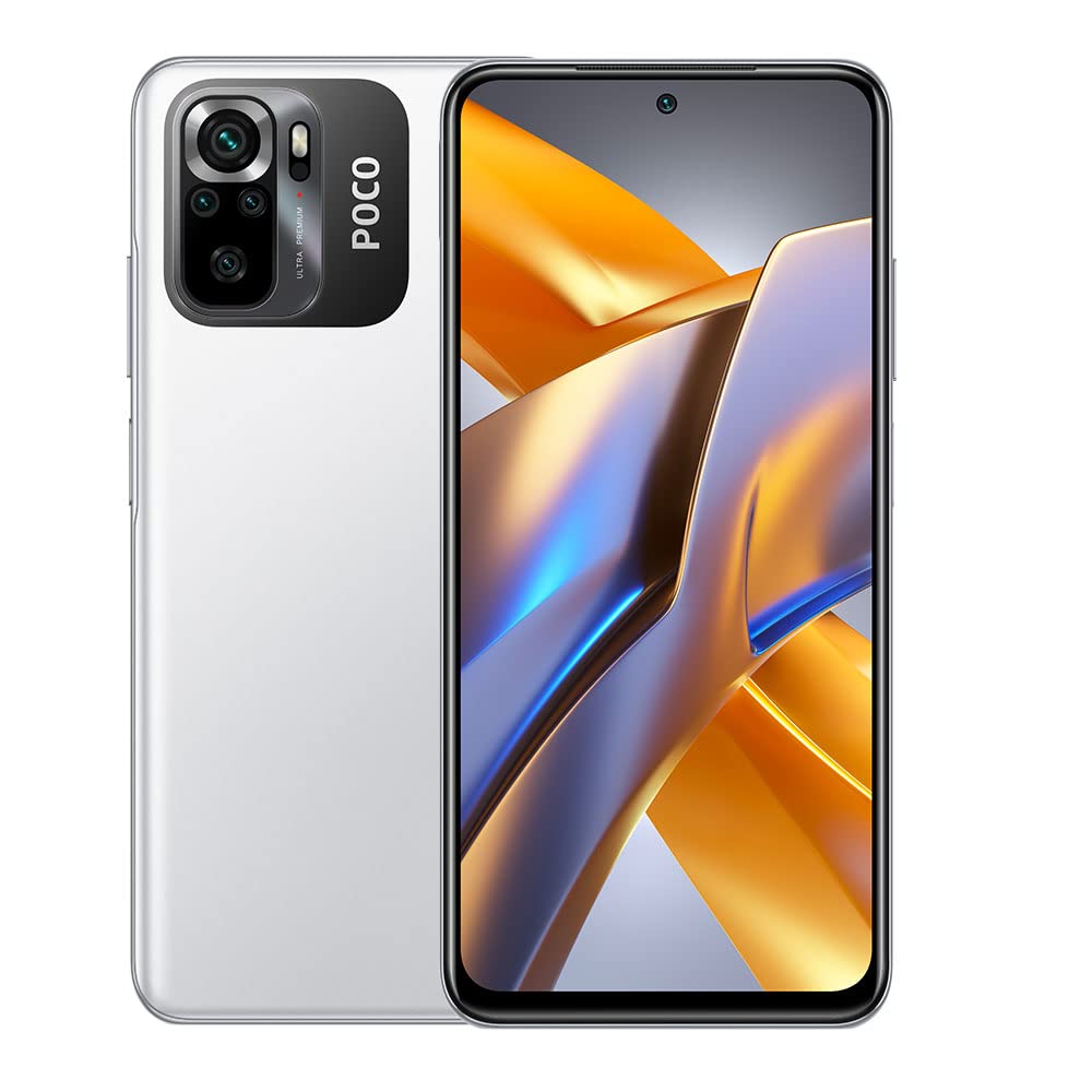 Telefonas POCO M5S/4GB + 64GB. Baltos spalvos. MZB0CITEU