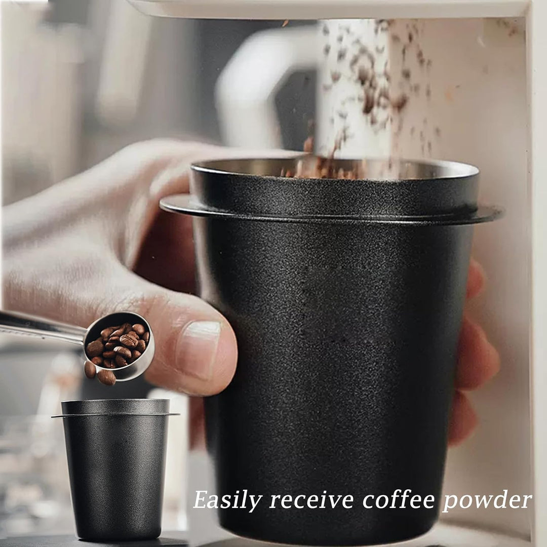 58mm Dosierbecher, Barista Zubehör Coffee Dosing Cup Edelstahl, Schwarz Siebträger Zubehör Kaffee Do