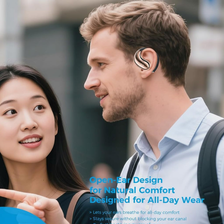 Micool Open-Ear Kopfhörer Bluetooth 6.0, Clip-On Ohrhörer Kabellos mit 36H Spielzeit, Geräuschreduzi