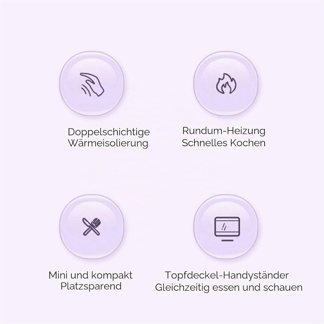 Multifunktionaler Elektrischer Hot Pot 1.2L Schnellnudeln Kocher Mini Elektretopf 450W Zum Kochen Ra