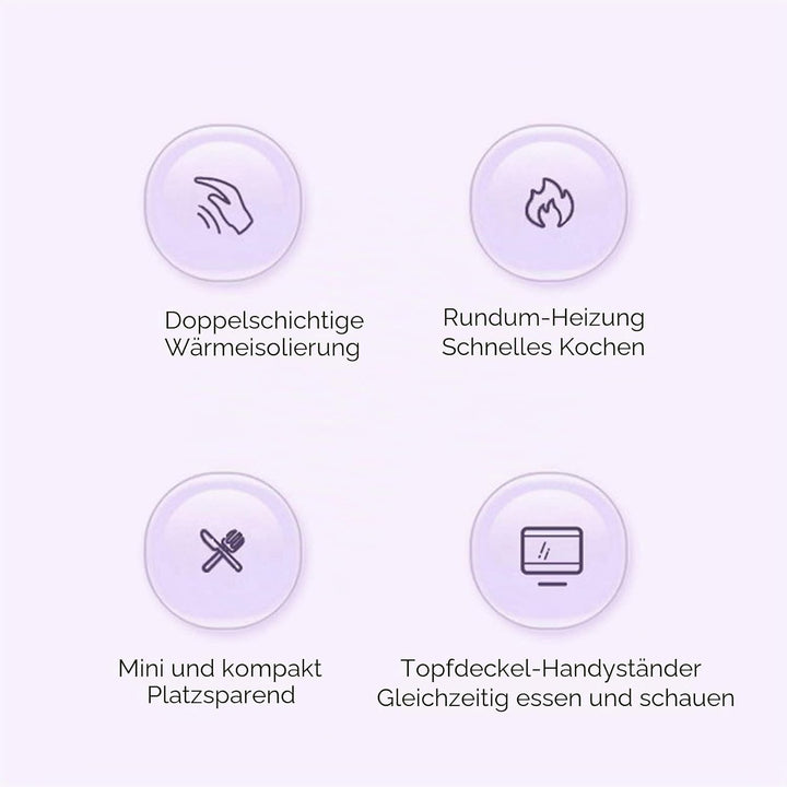Multifunktionaler Elektrischer Hot Pot 1.2L Schnellnudeln Kocher Mini Elektretopf 450W Zum Kochen Ra