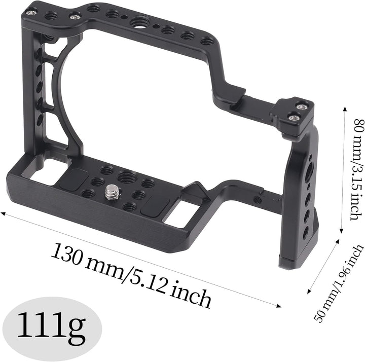 A6000 A6500 Cage, Hersmay Kamerakäfig Aluminium Camera Cage für Sony A6500 A6400 A6300 A6000 A6100