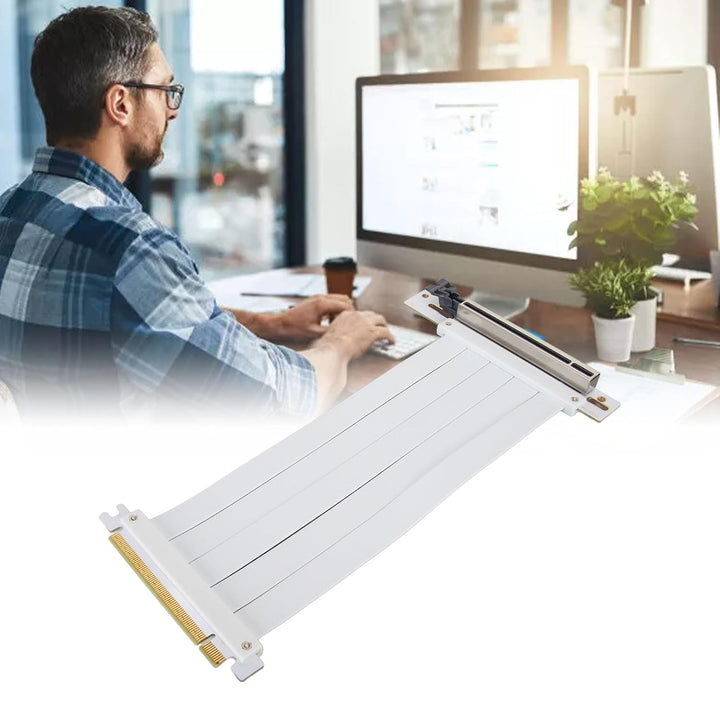 ASHATA Flexibles GPU-Riser-Kabel, PCIE 4.0 (Weiss) 20 cm Weiss, 20 cm Weiss