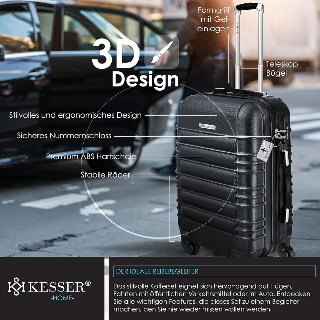 KESSER® 4tlg. Hartschalenkofferset Hard Shell Basic Hartschalenkoffer Trolley Koffer Reisekoffer Rei