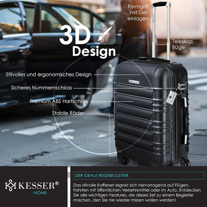 KESSER® 4tlg. Hartschalenkofferset Hard Shell Basic Hartschalenkoffer Trolley Koffer Reisekoffer Rei