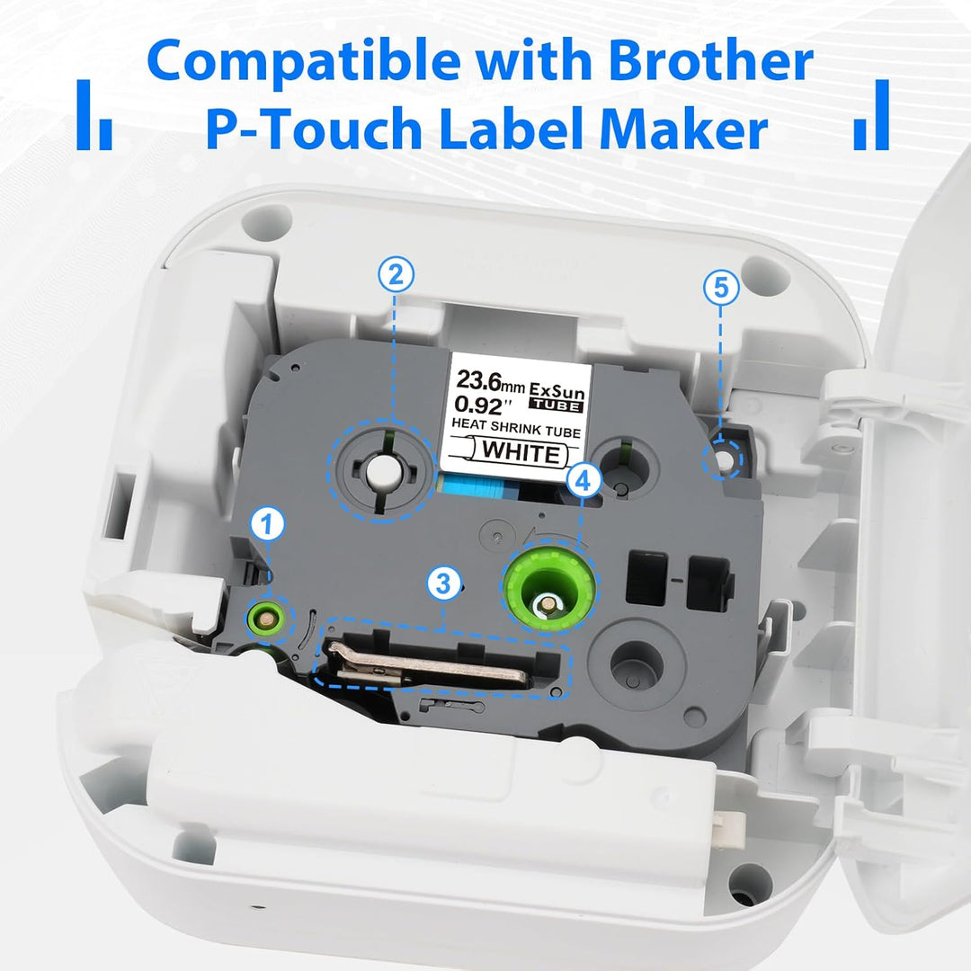 3er-Pack 23,6mm Schrumpfetikett Kompatibel mit Brother Ptouch Schrumpfschlauch Hse-251 Hse 251 HSc-2