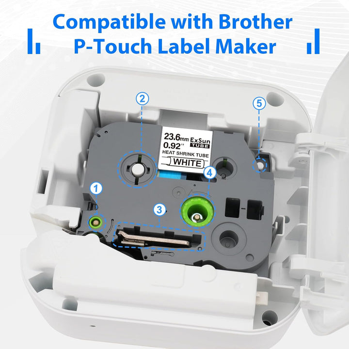 3er-Pack 23,6mm Schrumpfetikett Kompatibel mit Brother Ptouch Schrumpfschlauch Hse-251 Hse 251 HSc-2