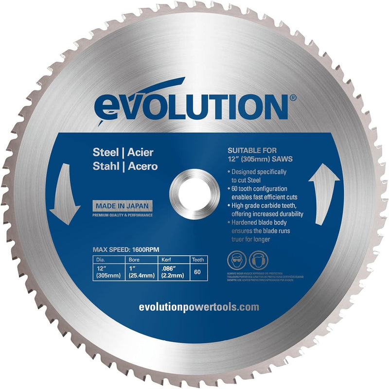 Evolution M305TCT-60CS - 305 mm Sägeblatt zum Sägen von Baustahl - Metall-Sägeblatt mit 60 Zähnen un