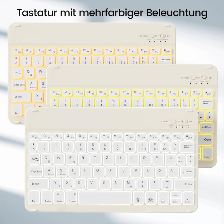 Tastatur Hülle für iPad 9. / 8. / 7. Generation 10,2 Zoll, 360° Schutz TPU Hülle mit Abnehmbarer Bel