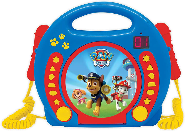 Lexibook, Paw Patrol, Tragbarer CD-Spieler mit Mikrofonen, Musikwiedergabe, Wiederholung und Program