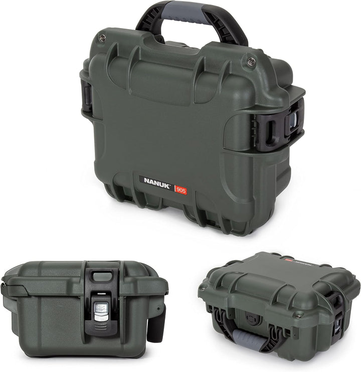 Nanuk 905 Wasserdichter Hartschalenkoffer Mit Plüschschaumeinlage - Olive Würfelförmiger Schaumstoff