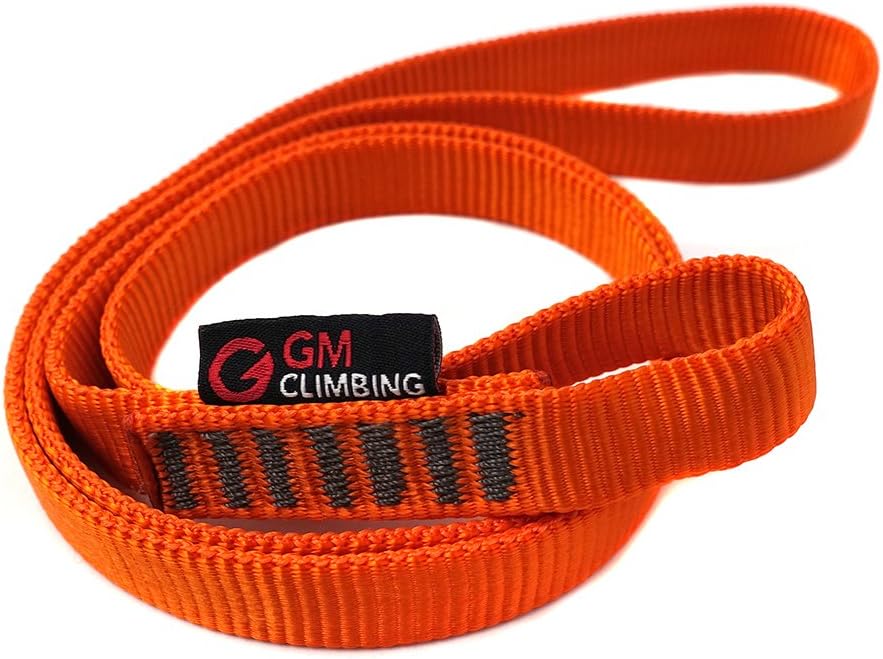 GM Climbing 16mm Nylon Sling Runner 22kN / 4950lbf CE UIAA Certified Fluoreszierendes Orange 30cm /