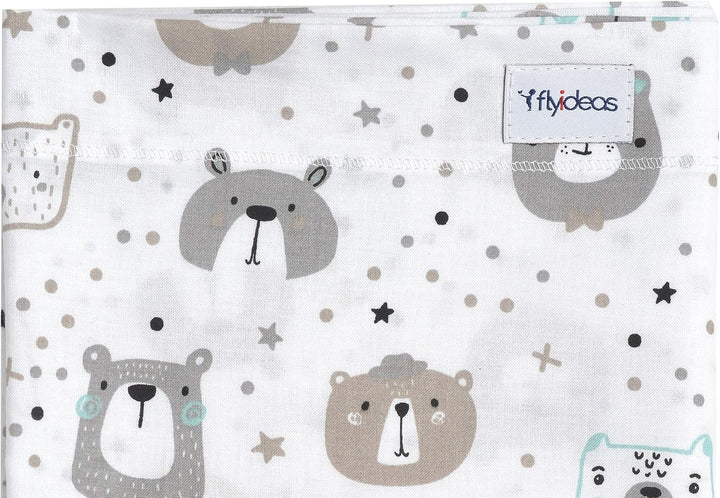 FlyIdeas Spannbettlaken für Beistellbett 90x55 cm, 3 STK - Mit Oberer Laken und Kissenbezüge für all