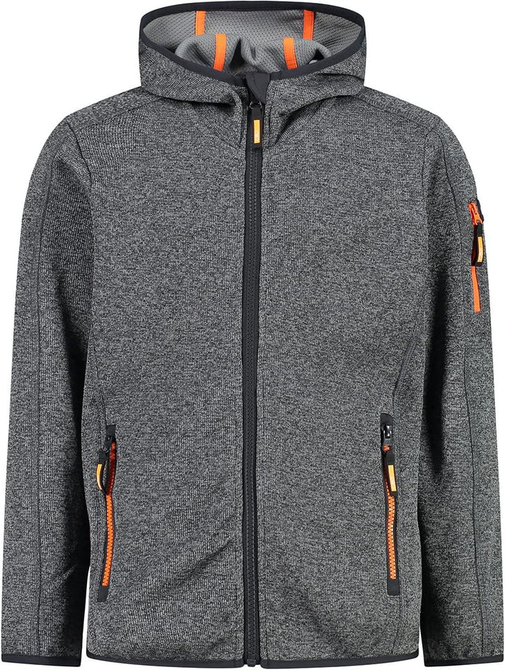 CMP Jungen Kinder-knit-tech-jacke mit Fester Kapuze KID JACKET FIX HOOD 110 Anthrazit-Zement, 110 An