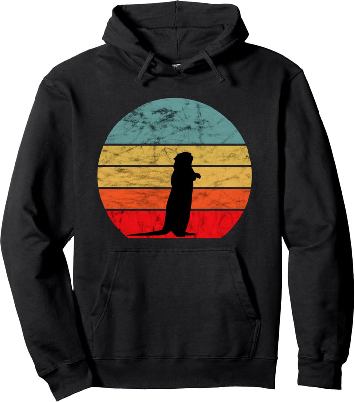 See Otter Wassermarder Frettchen Retro Vintage Sunset Pullover Hoodie