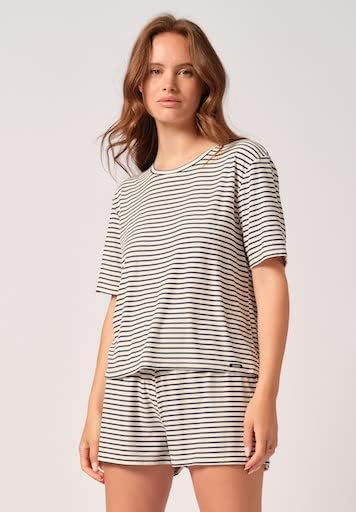 Skiny Damen Pyjamaoberteil 36 Nightblue Stripes, 36 Nightblue Stripes