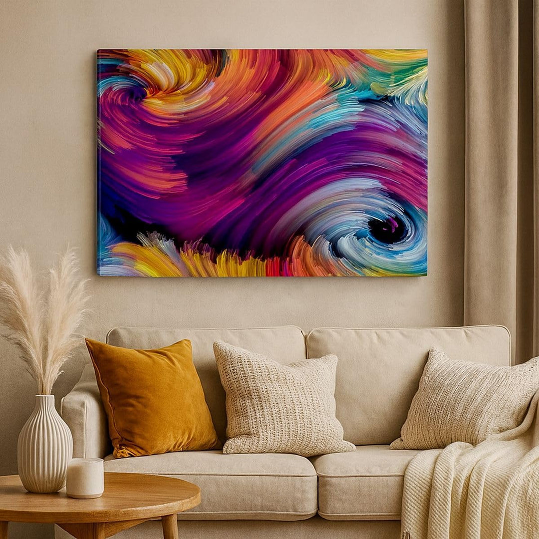 Bilder auf Leinwand 100x70cm Leinwandbild mit Rahmen Abstraktion modern Gross Wanddeko Bild Schlafzi