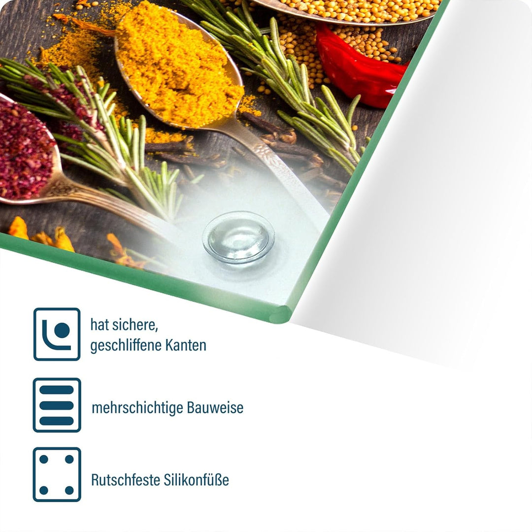 Herdabdeckplatte – Gehärtetes Glas Schneidebrett & Ceranfeld Abdeckplatte 2 Teilig 30x52 & 35x52 – H