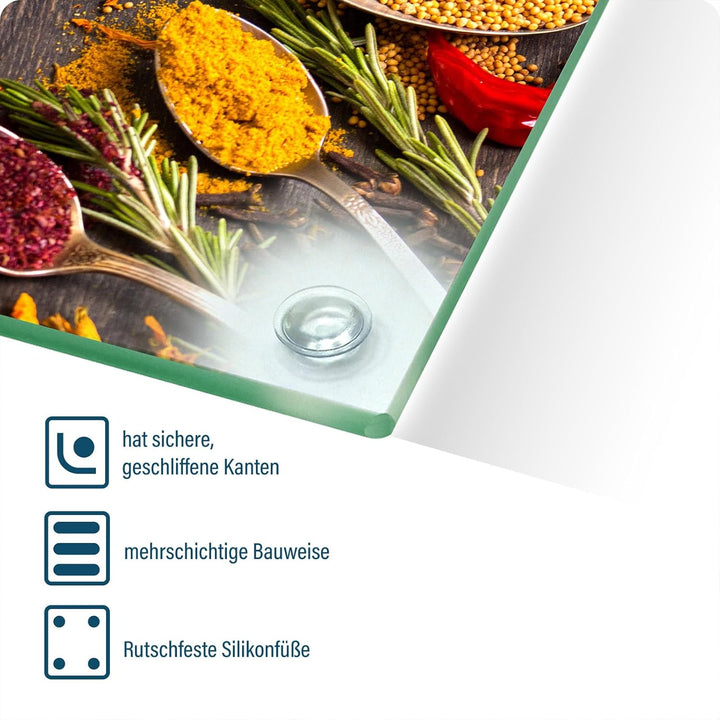 Herdabdeckplatte – Gehärtetes Glas Schneidebrett & Ceranfeld Abdeckplatte 2 Teilig 30x52 & 35x52 – H