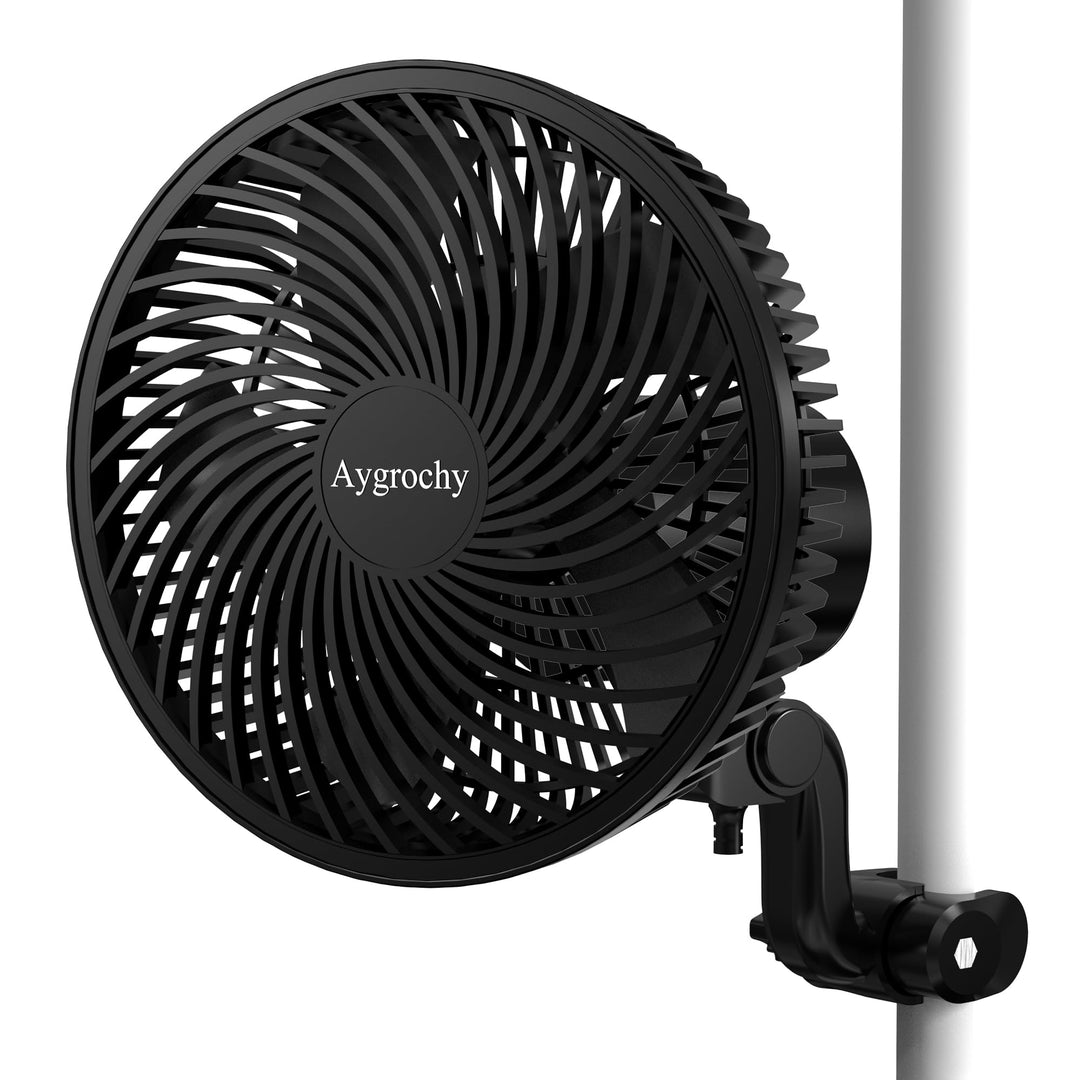 Aygrochy 9W Grow Ventilator mit Clip, EC-Motoren Grow lüfter mit 10-Geschwindigkeiten, IP-44 Schutza
