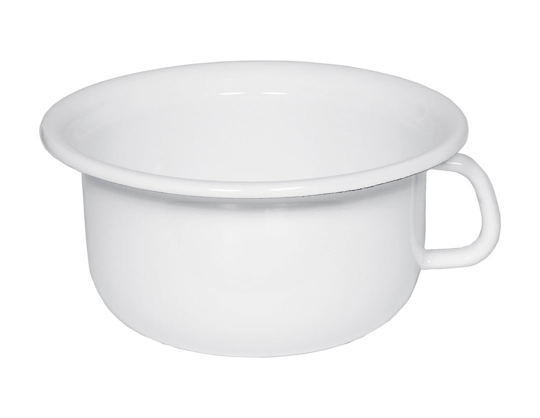 Riess, 0365-033, Nachttopf, CLASSIC-WEISS, Durchmesser 23 cm, Höhe 11.8 cm, Emaille, weiss, Chamber