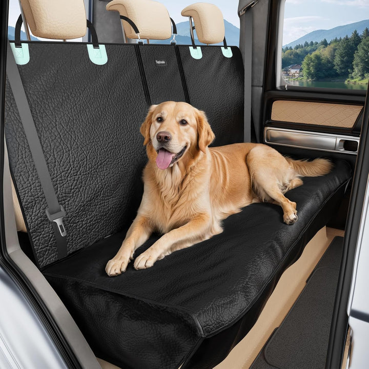 Hunde Autositzbezug für Rücksitz mit PU-Leder, wasserdichte Rücksitz-Haustierdecke für Hunde, Rücksi