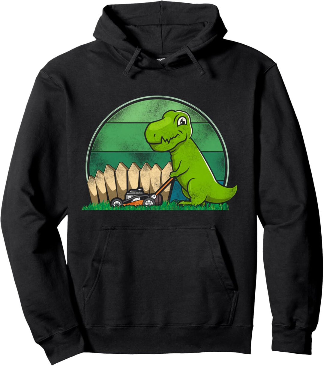 Rasenmäher, Mähen Papa Father Landschaftsbauer T-Rex Dinosaurier Pullover Hoodie