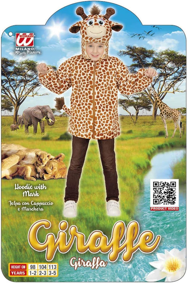 "GIRAFFE IN SOFT PLUSH" (hoodie with mask) - (104 cm / 2-3 Years), 104