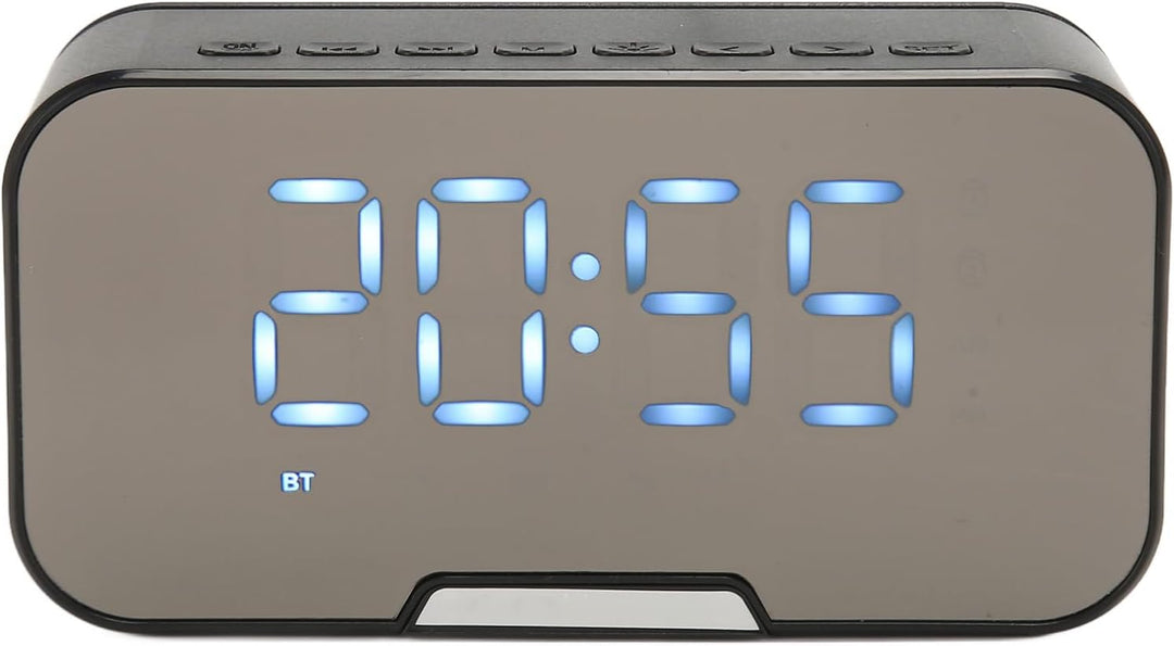 Bluetooth Lautsprecher mit Digitalem Wecker, Multifunktionaler Spiegel Wecker Lautsprecher mit UKW R