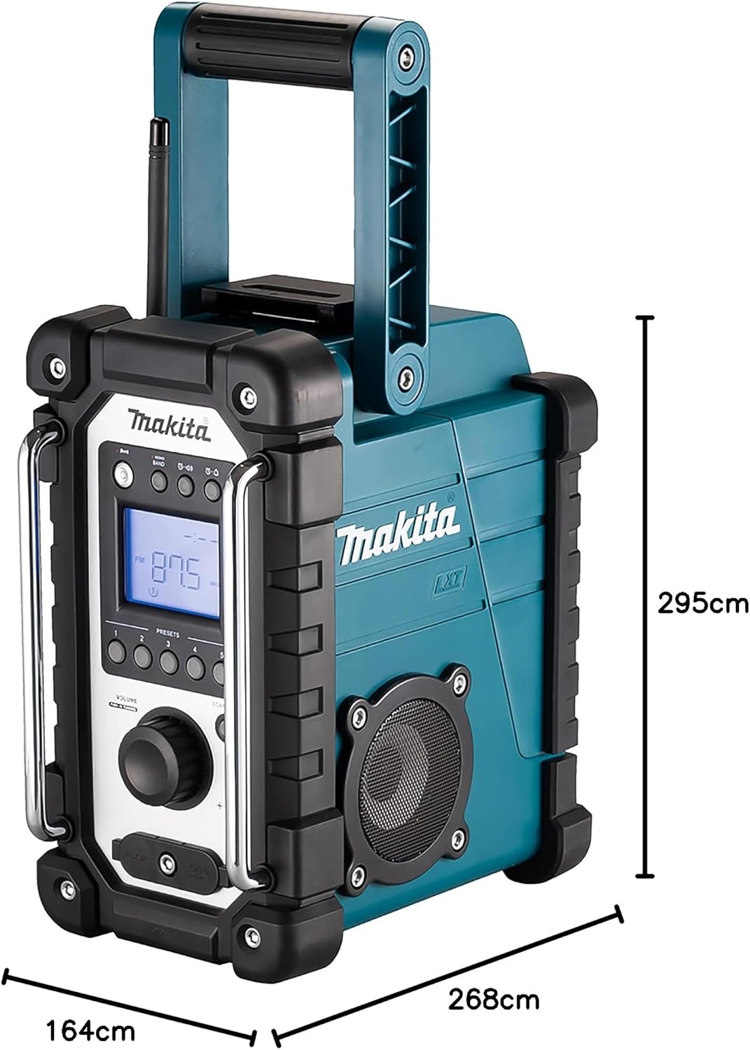 Makita DMR301 Baustellenradio, robust, für Lithium-Ionen-Akkus 12 – 14,4 – 18 V, DAB+ AM/FM + Bluet,