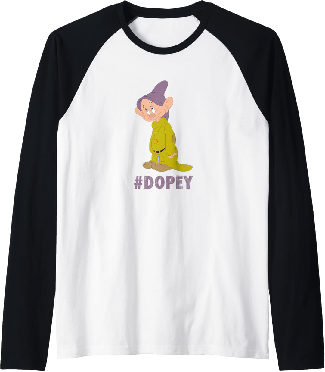 Disney Snow White Dopey Hashtag Portrait Raglan
