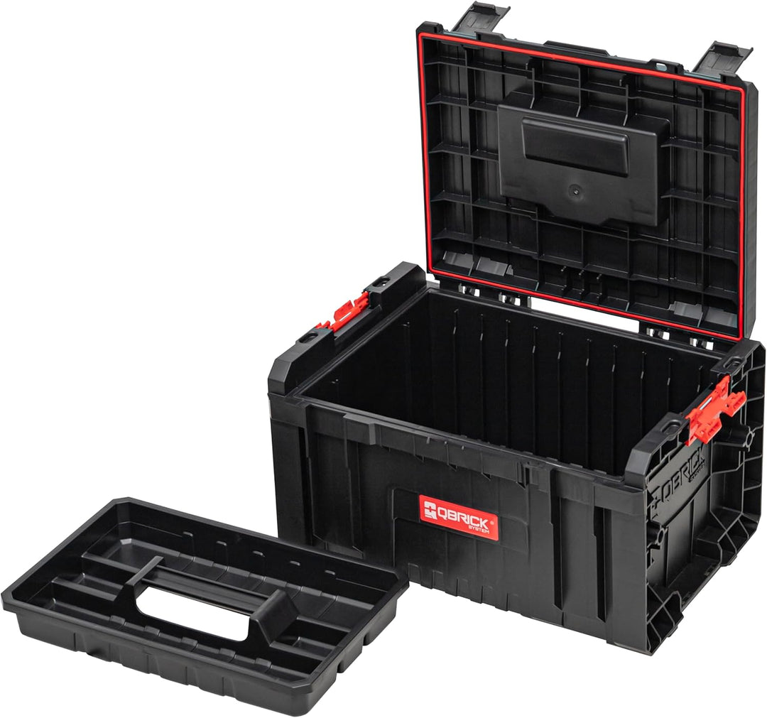 Qbrick System Werkzeugkoffer Werkzeugkasten Leer Werkzeugkiste PRO Toolbox 2.0 Schwarz Rot 450 x 334