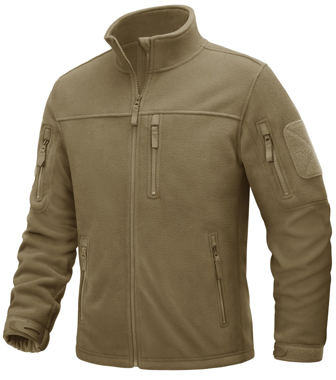 TACVASEN Herren Militär Outdoor Fleecejacke Warme Taktische Jacke Fleece Jacket XL Khaki, XL Khaki