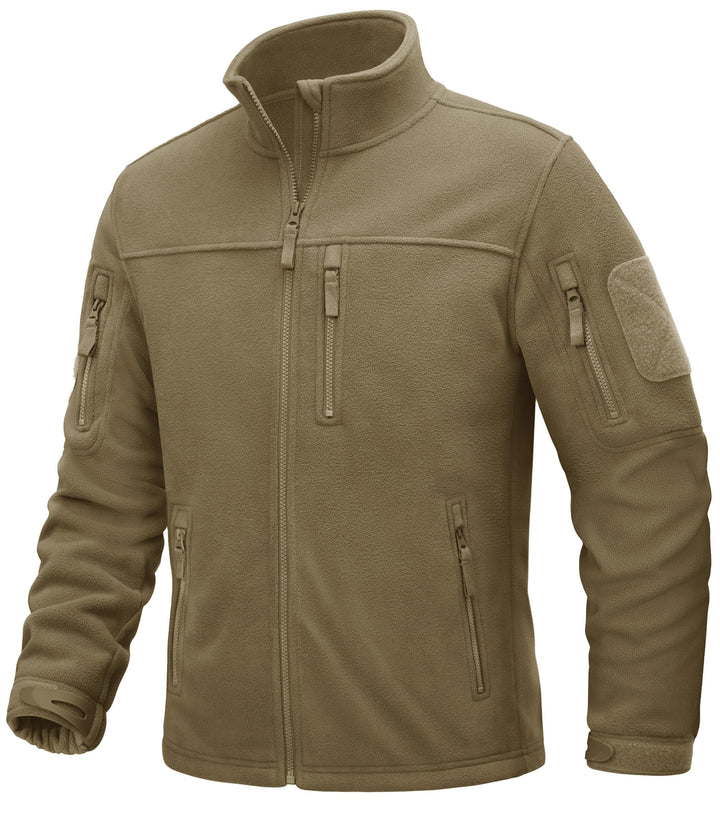 TACVASEN Herren Militär Outdoor Fleecejacke Warme Taktische Jacke Fleece Jacket XL Khaki, XL Khaki