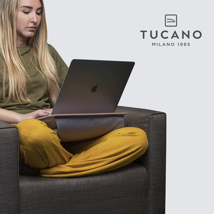 Tucano Comodo Lapdesk Laptop-Arbeitskissen mit Rutschfester Unterlage L Blau-grau, L Blau-grau