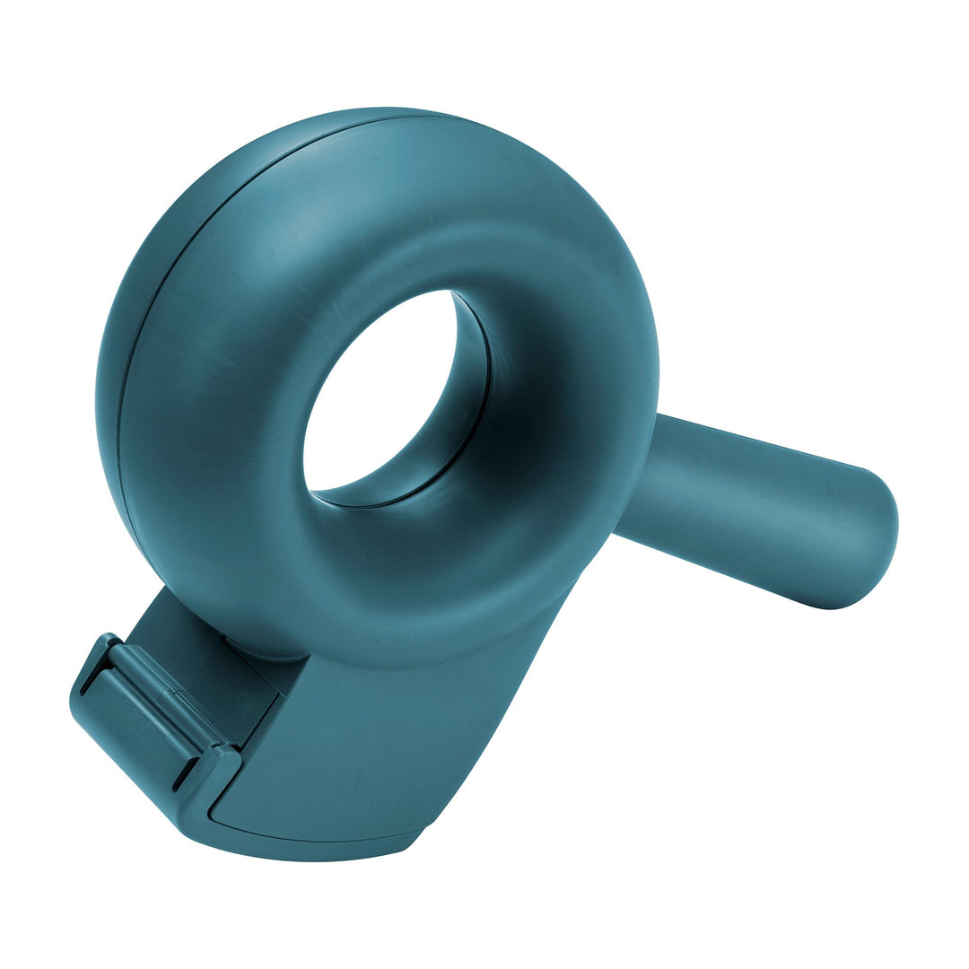 helit H6380034 - Klebebandabroller „the bagel“, blau, Paketbandabroller, Kleberoller, Handabroller,