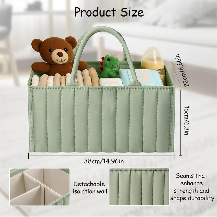 Zyluniy Baby Wickel Organizer für Wickelutensilien, Baby Windel Caddy Organizer, Windel Caddy mit Fä