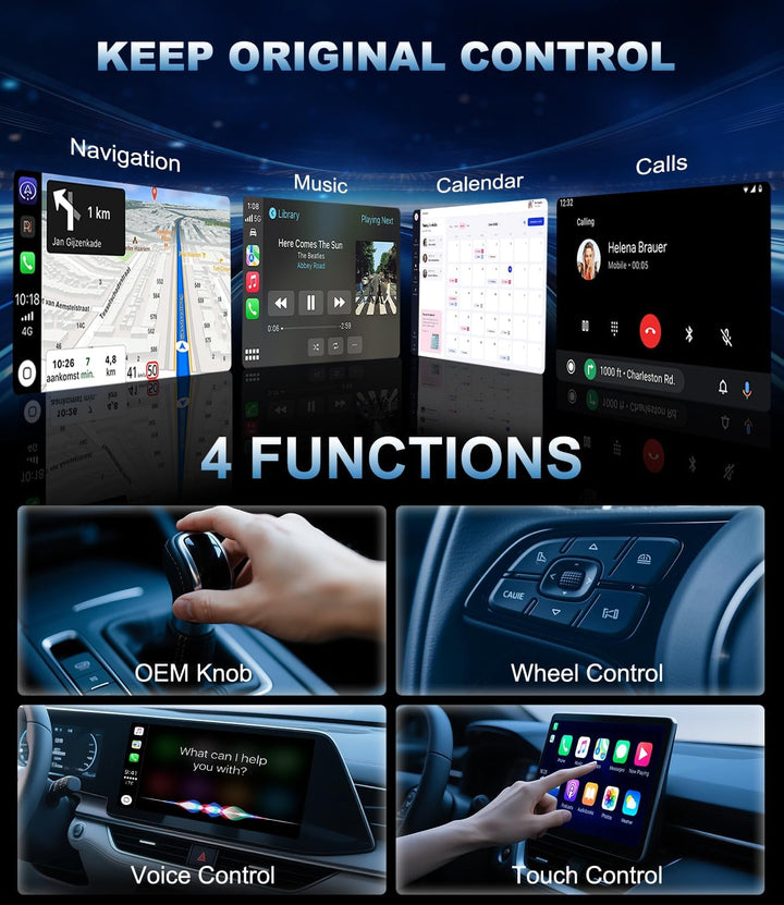Carplay Wireless Adapter für iPhone, Upgrade Wired CarPlay auf Wireless, Smarte Sprachsteuerung Adap