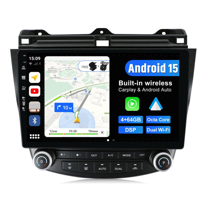 JOYX Android 15 Autoradio Passt für Honda Accord 7th (2002-2007) - 4G+64G - Eingebaut DSP/Carplay/An