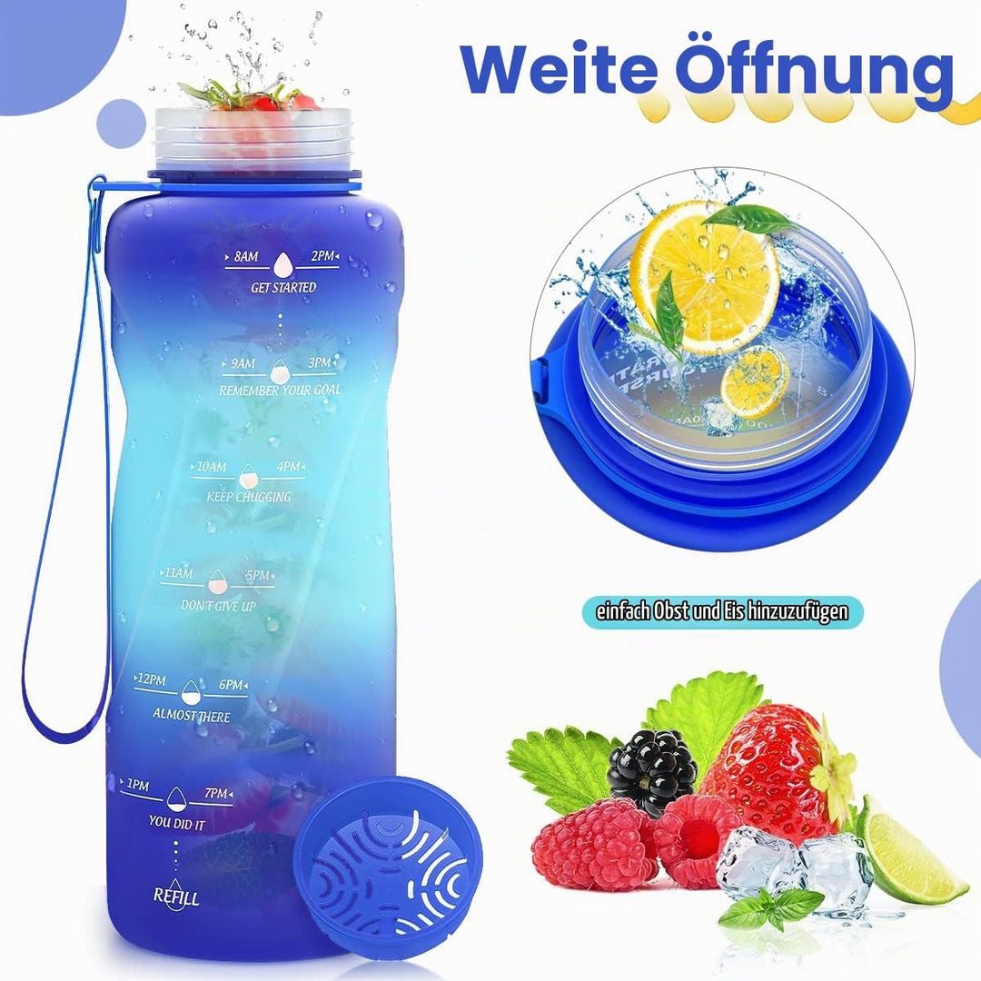 Sport Trinkflasche 2l, 1,5l, 1l, 700ml, 500ml Trinkflasche Kinder Auslaufsicher, Motivierende Wasser