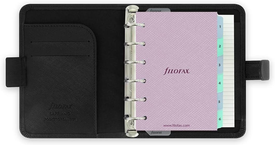 Filofax 22468 Saffiano Organiser, schwarz, schwarz