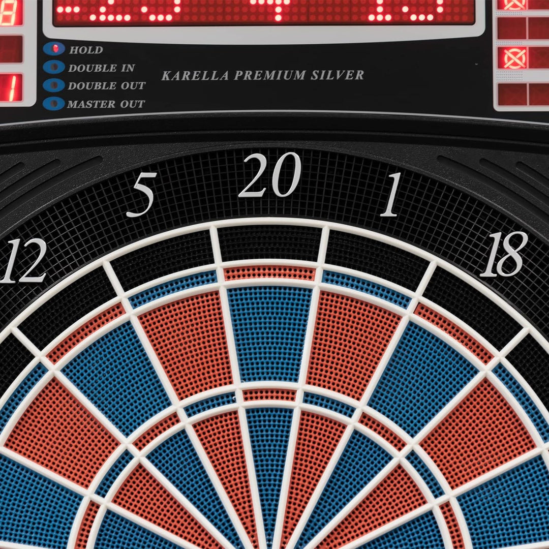 Karella Dartautomat Premium Silver, ausgereifte Darttechnik, elektronisches Dartboard für jedes Skil