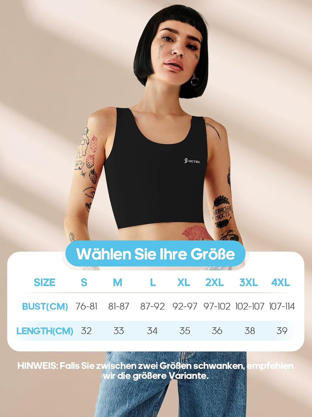 Brust Binder für Transgender FTM Trans Binder Atmungsaktive Nahtlos Schwimm Binder Bra Schwarz XXL,
