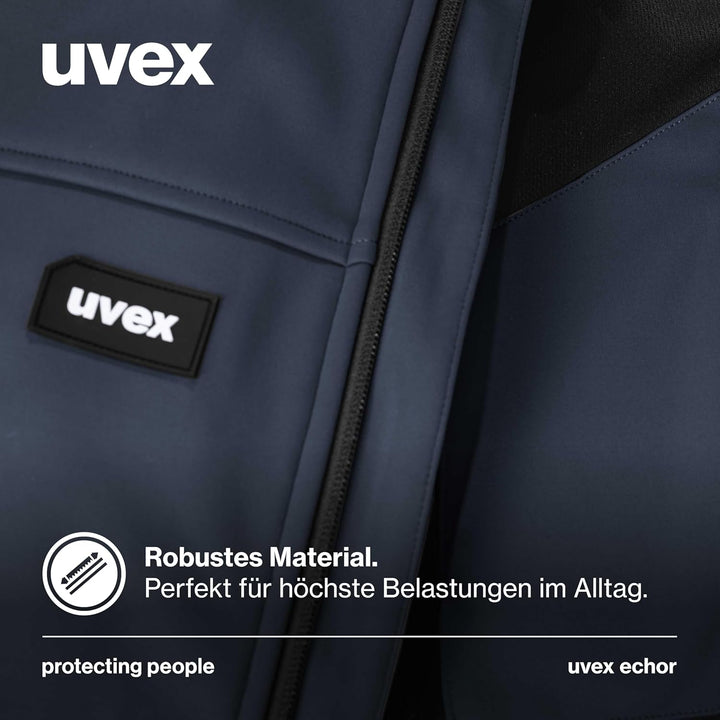 Uvex Echor Softshell-Arbeitsjacke für Herren - atmungsaktiv & wasserabweisend L Dunkelblau, L Dunkel