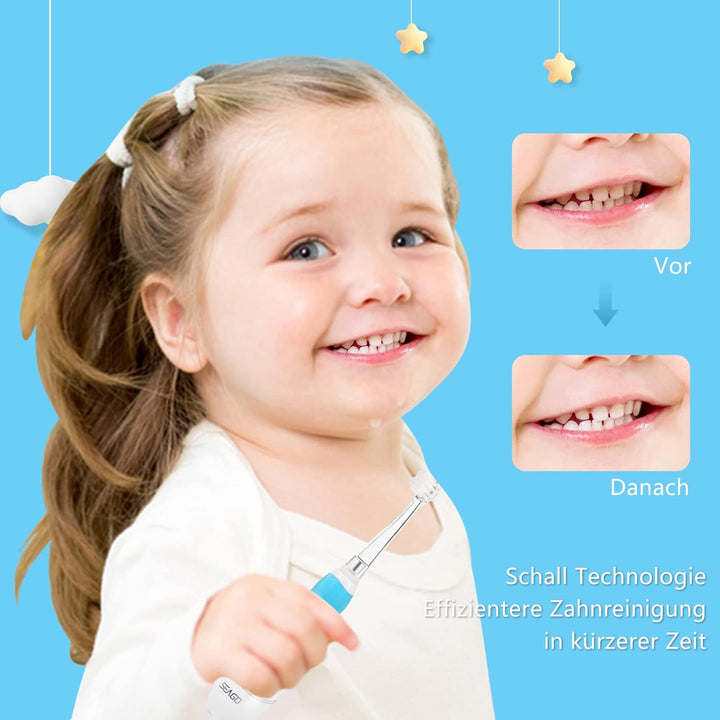 SEAGO SG-513 Elektrische Zahnbürste Kinder Baby Kinderzahnbürste Elektrisch ab 0-3 Jahre mit LED Lic