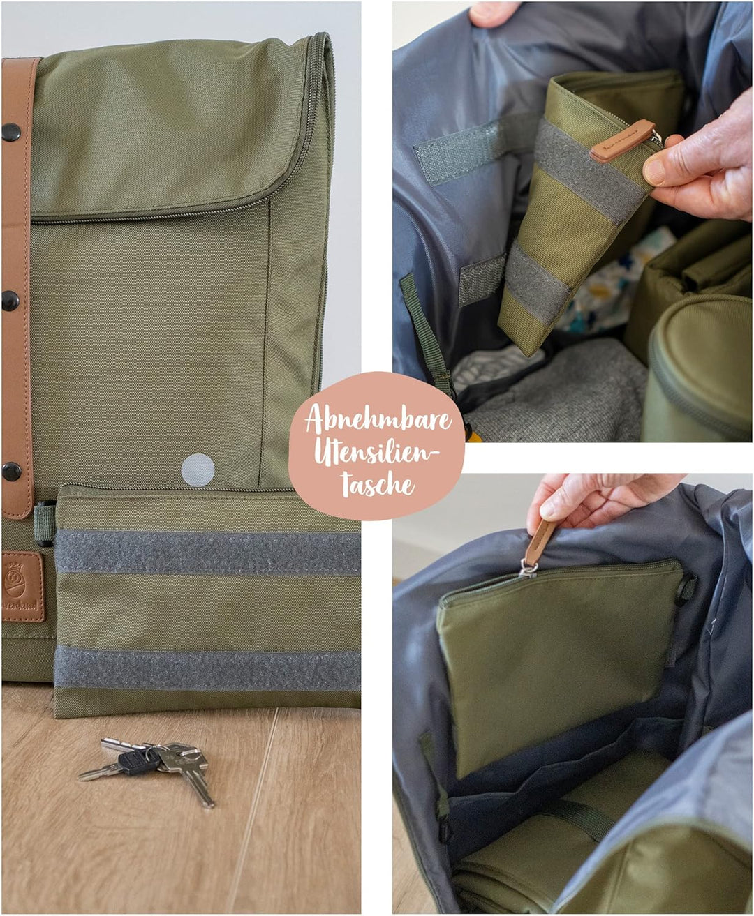 Ehrenkind® Wickeltasche Rucksack | Grosser Wickelrucksack mit Multifunktions-Babytaschen und mobiler