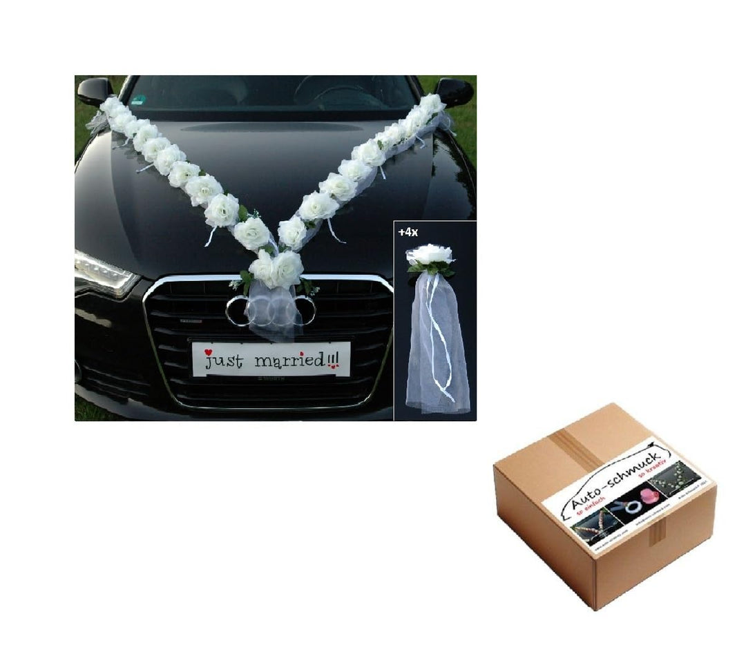 Rosen Girlande Braut Paar Rose Deko Dekoration Autoschmuck Hochzeit Car Auto Wedding ®Auto-schmuck D