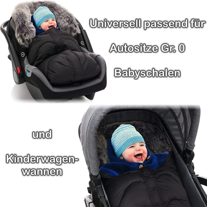 Fillikid Winterfusssack LHOTSE mit Coral - Fleece/Kinder Baby Fusssack universal für Kinderwagen Aut