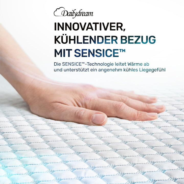 Dailydream Cooling Topper 140x200cm aus Memory Foam, 5 cm hoch | Edition Cool Touch, H1/2, kühlende