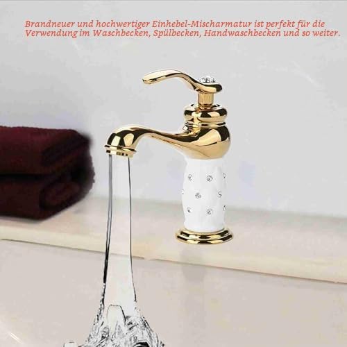Wasserhahn Messing mit Diamant Heisses Kaltes Wasserhahn Waschbecken Ersatzteil für Badezimmer Küche
